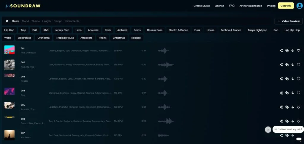 screenshot Soundraw